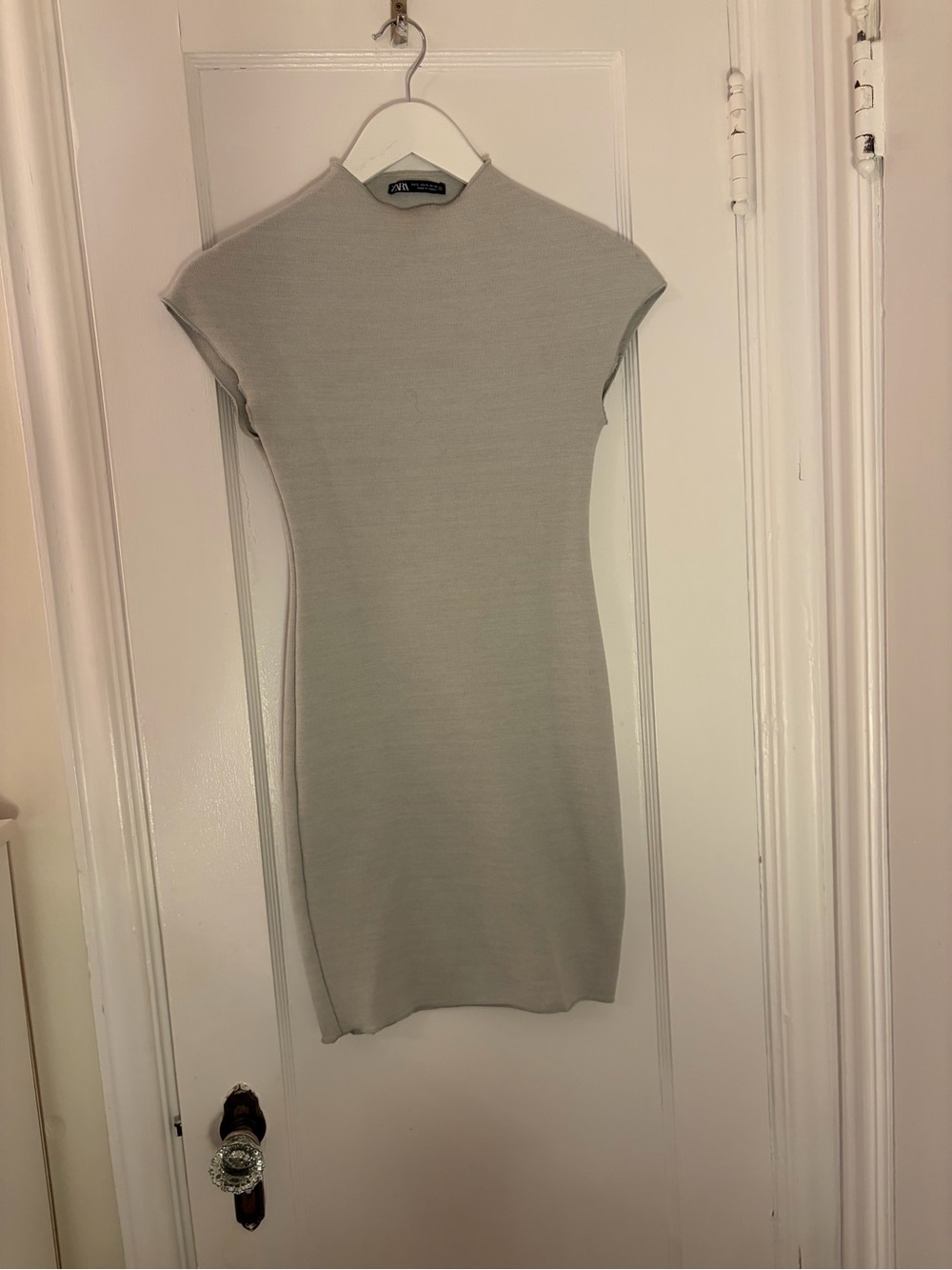 Zara Cream Fitted Mini Dress